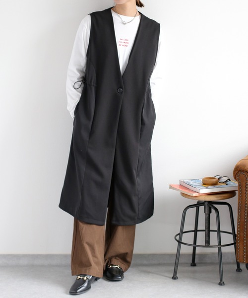 cepo（セポ） ベスト ジレ ダンボールロングジレ レディース