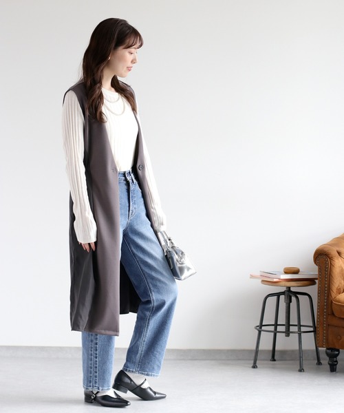 cepo（セポ） ベスト ジレ ダンボールロングジレ レディース