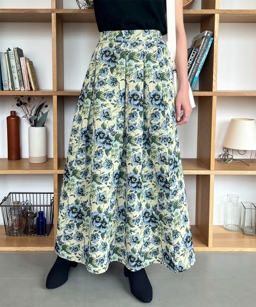 スカート ゴブラン柄 タックフレアスカート : ZOZOTOWN Yahoo!店