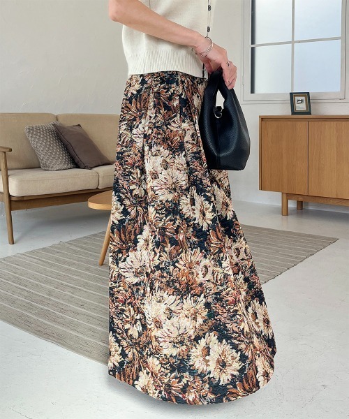 ベイビー　ゴブランスカート スカート ゴブラン柄 タックフレアスカート : ZOZOTOWN Yahoo!店