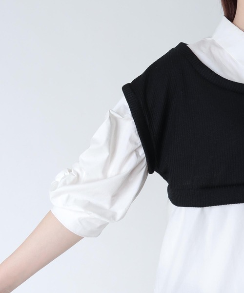 「Cepica」 半袖ワンピース FREE ホワイト×ブラック レディース_画像7