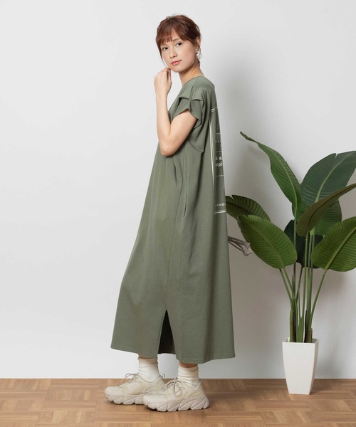 「FRUIT OF THE LOOM」 半袖ワンピース M ダークグレー レディース_画像2