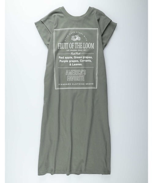 「FRUIT OF THE LOOM」 半袖ワンピース M ダークグレー レディース_画像3