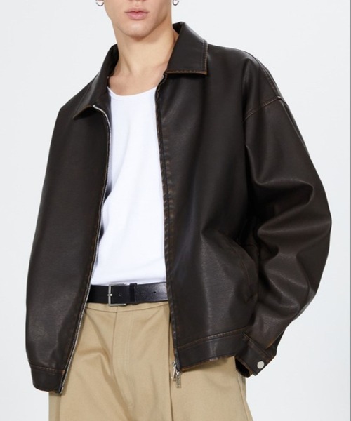 V2 ブルゾン アウター V2／コーティングレザーブルゾン メンズ