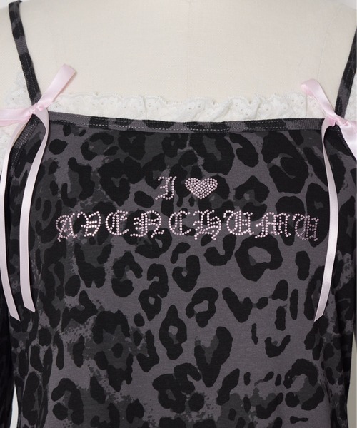 AVENCHUMU tシャツ Leopard print open shoulder tops レディース