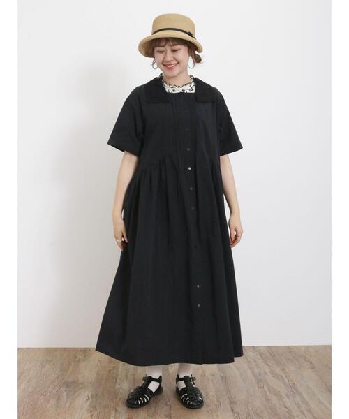 Samansa Mos2（サマンサモスモス） 7分袖ワンピース M ブラック