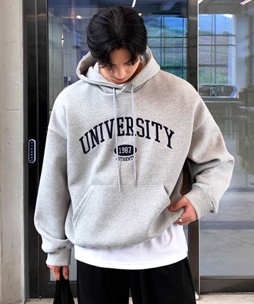 NOWLE（ノウル） パーカー 「NOWLE」UNIVERSITY カレッジロゴ 刺繍 
