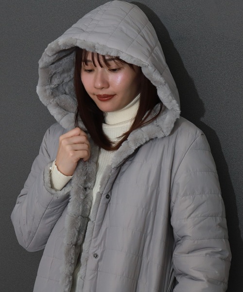 libelle more（リベル モア） ダウンコート ダウンジャケット ボーダー