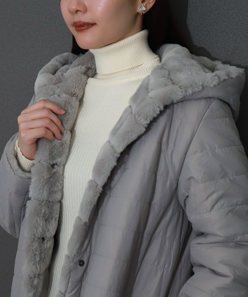 libelle more（リベル モア） ダウンコート ダウンジャケット ボーダー