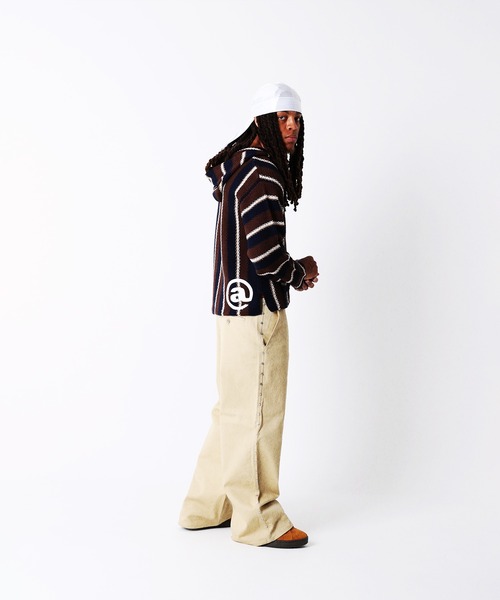 afb バギーチノパン　紺色　ショッパー付き AFB（エーエフビー） ワイドパンツ チノパン SUPER BAGGY STUDDED