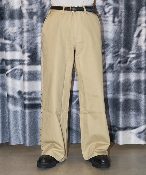 AFB（エーエフビー） ワイドパンツ チノパン SUPER BAGGY STUDDED