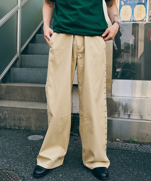 Afb チノパン AFB（エーエフビー） ワイドパンツ チノパン SUPER BAGGY STUDDED