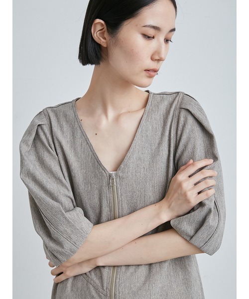 「MIESROHE」 半袖ワンピース 0 ネイビー レディースの画像
