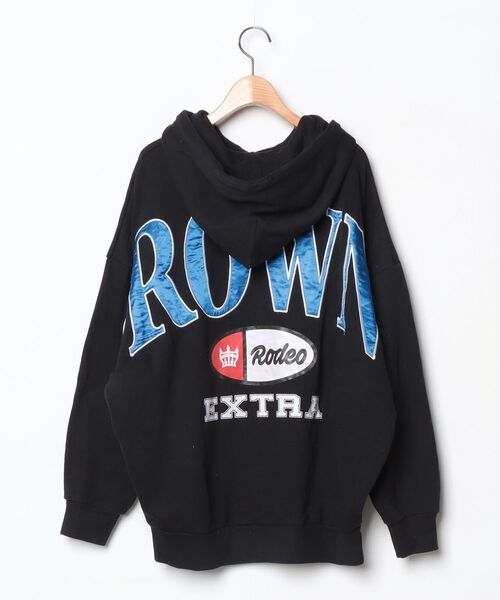 「Rodeo Crowns」 ワンポイントプルオーバーパーカー FREE ブラック レディース_画像2