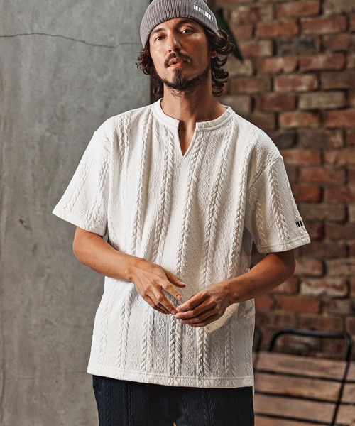 felkod（フィルコッド） tシャツ mt10137-Cable Knit Like Jacquard 