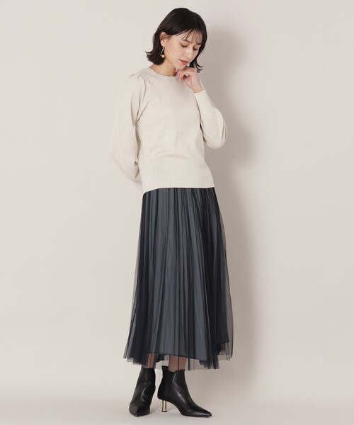 「EPOCA THE SHOP」 長袖ニット 38 シルバー レディース_画像2