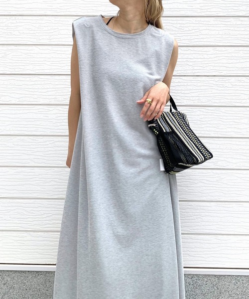 「Q」 ノースリーブワンピース MEDIUM ピンク レディース_画像4