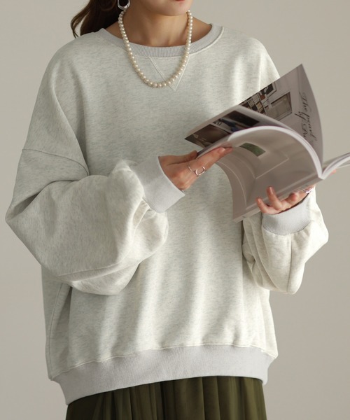 「HUG.U」 スウェットカットソー FREE チェリーレッド レディース_画像2