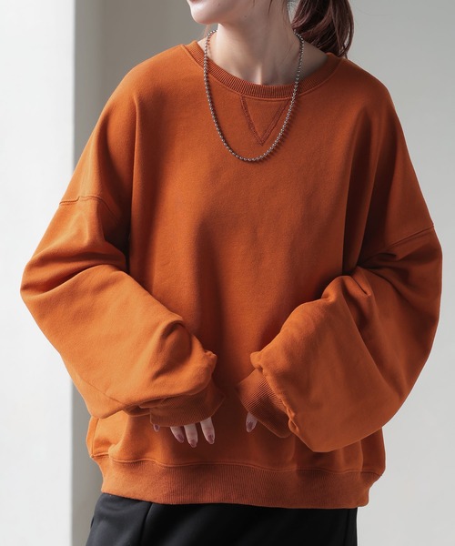 「HUG.U」 スウェットカットソー FREE チェリーレッド レディース_画像4