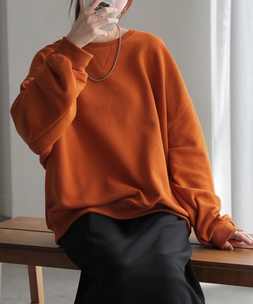 「HUG.U」 スウェットカットソー FREE チェリーレッド レディース_画像5