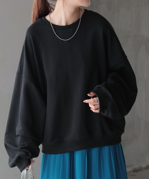 「HUG.U」 スウェットカットソー FREE チェリーレッド レディース_画像9