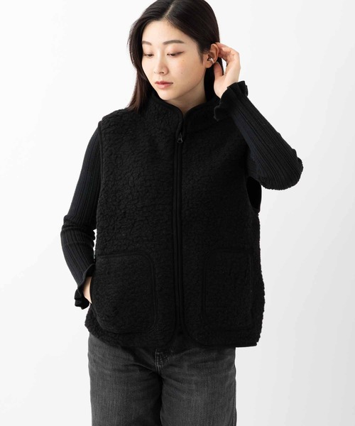 ⭕️試着のみ⭕️SCHOTT BACKDROP ボア ベスト ジレ ウール■ブラック ⭕️試着のみ⭕️SCHOTT BACKDROP ボア ベスト ジレ ウール ブラック