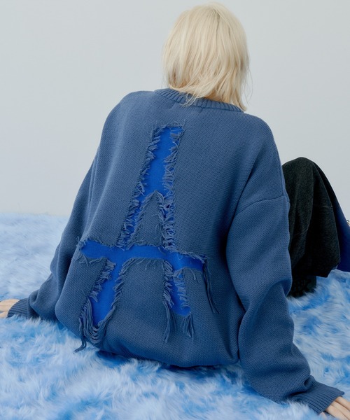 AIVER（アイバー） 長袖ニット MEDIUM ブルー メンズ : ZOZOTOWN Yahoo 