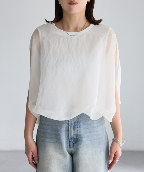 「Riberry」 ノースリーブトップス MEDIUM グレー レディース_画像2