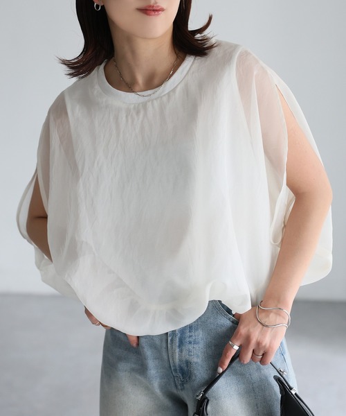 「Riberry」 ノースリーブトップス MEDIUM グレー レディース_画像9