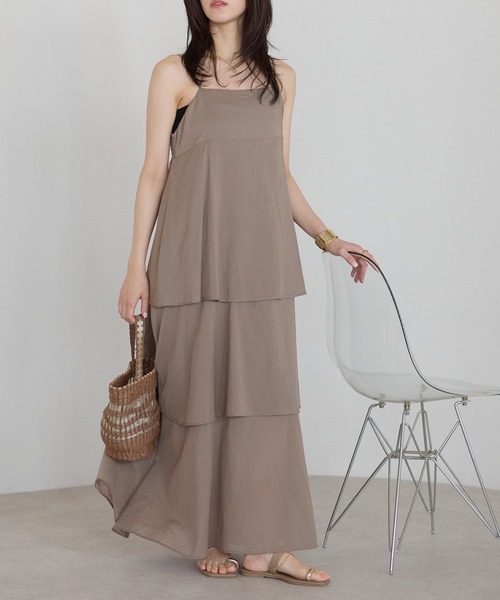 sakishimatokyo ワンピース 「India Fabric」ティアードキャミワンピ