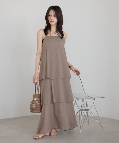 sakishimatokyo ワンピース 「India Fabric」ティアードキャミワンピ