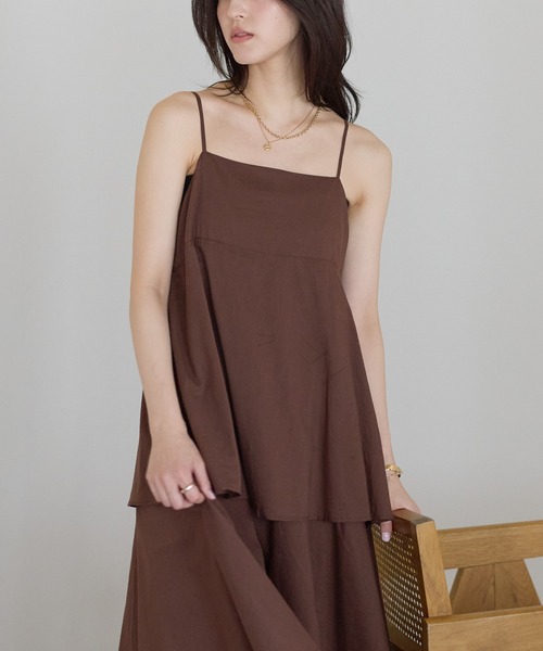 sakishimatokyo ワンピース 「India Fabric」ティアードキャミワンピ