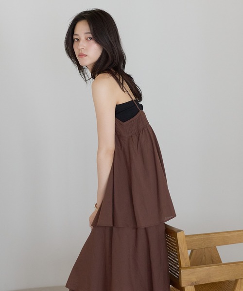 sakishimatokyo ワンピース 「India Fabric」ティアードキャミワンピ