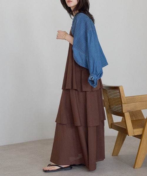 sakishimatokyo ワンピース 「India Fabric」ティアードキャミワンピ