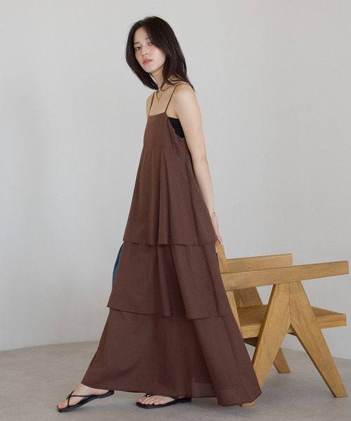 sakishimatokyo ワンピース 「India Fabric」ティアードキャミワンピ