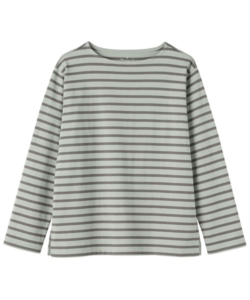 無印良品（MUJI） tシャツ 婦人 太番手ボートネック長袖Tシャツ