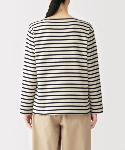 無印良品（MUJI） tシャツ 婦人 太番手ボートネック長袖Tシャツ