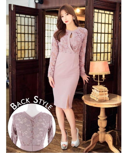 「DAZZY」 長袖ワンピース M モスグリーン レディース_画像3