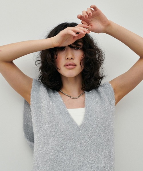 「LARUTA」 ニットワンピース FREE オフホワイト レディース_画像3