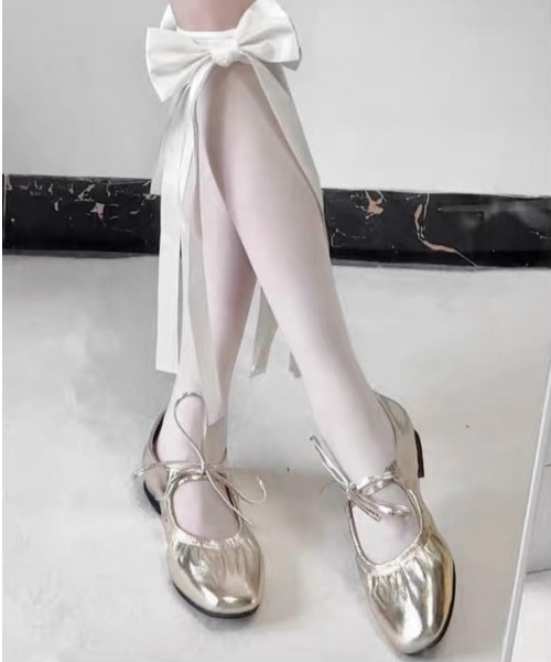 「almo」 バレエシューズ 35 シルバー レディース_画像5