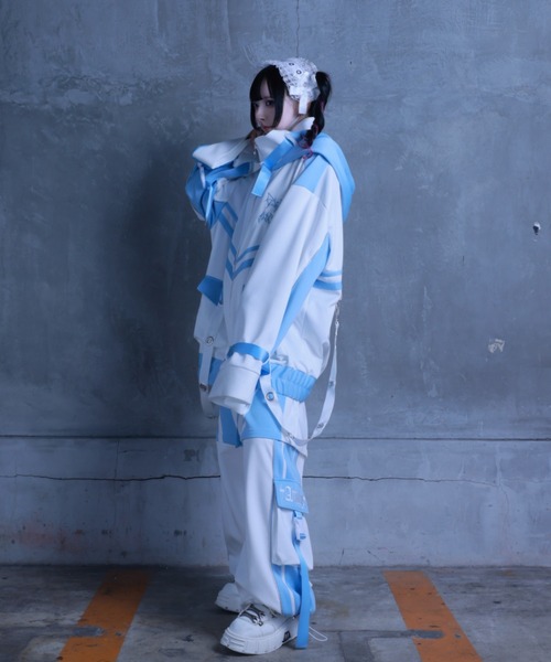 Amilige ラインバイカラー2wayズボン Amilige（アミリージュ） パンツ ラインバイカラー2wayパンツ