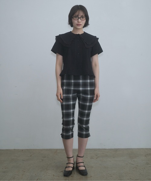 ブラウス シャツ frilled big collar blouse / フリルビッグカラーブラウス レディースの画像