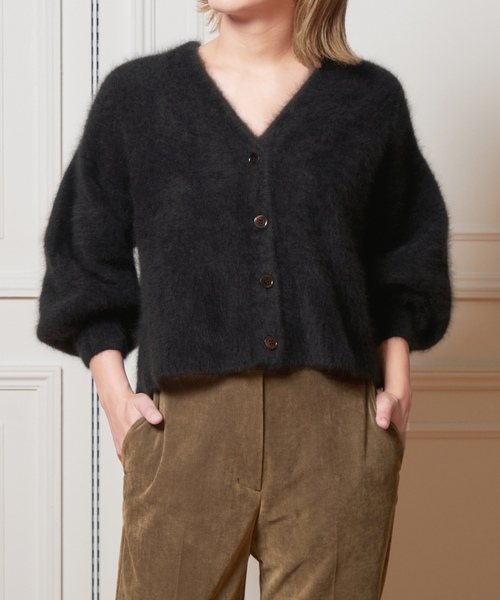 「IENA LA BOUCLE」 ニットカーディガン FREE パープル レディース_画像9