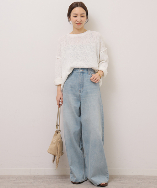 ワイドパンツ ジーンズ デニム デニムパンツ 「一部WEB限定追加」バギーDENIM レディースの画像
