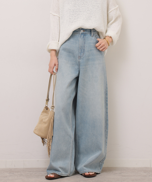 ワイドパンツ ジーンズ デニム デニムパンツ 「一部WEB限定追加」バギーDENIM レディースの画像