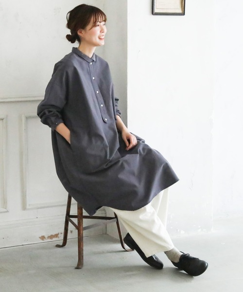 「soulberry」 長袖ワンピース M グレー レディース_画像4