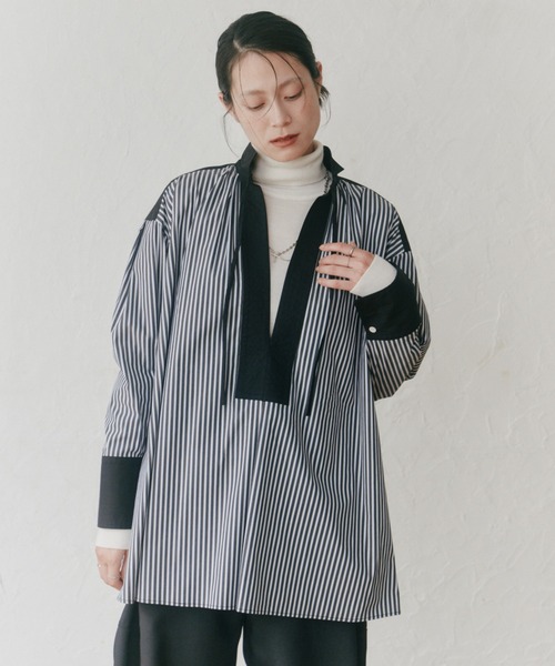 「Audrey and John Wad」 長袖ブラウス FREE ネイビー レディース_画像9