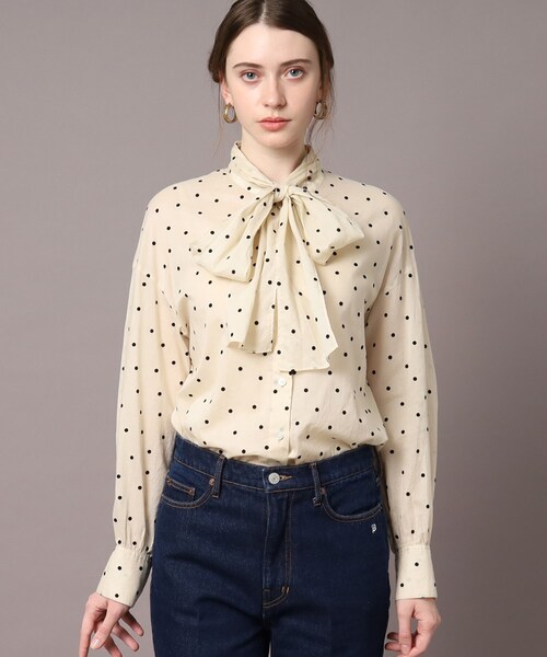 「DRESSTERIOR」 長袖ブラウス 36 ベージュ系その他 レディース_画像3