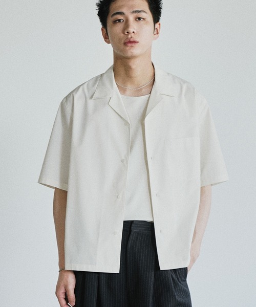 WYM LIDNM シャツ MICRO SPAN CROPPED H/S SHIRT メンズ : ZOZOTOWN