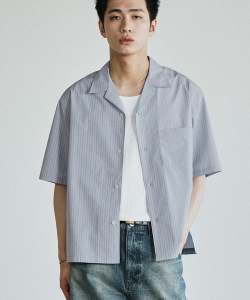WYM LIDNM シャツ MICRO SPAN CROPPED H/S SHIRT メンズ : ZOZOTOWN